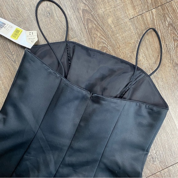 Alex Evenings Dress Women 12 Black Acetate Sleeveless Knee Length Formal Sheath - Picture 6 of 14